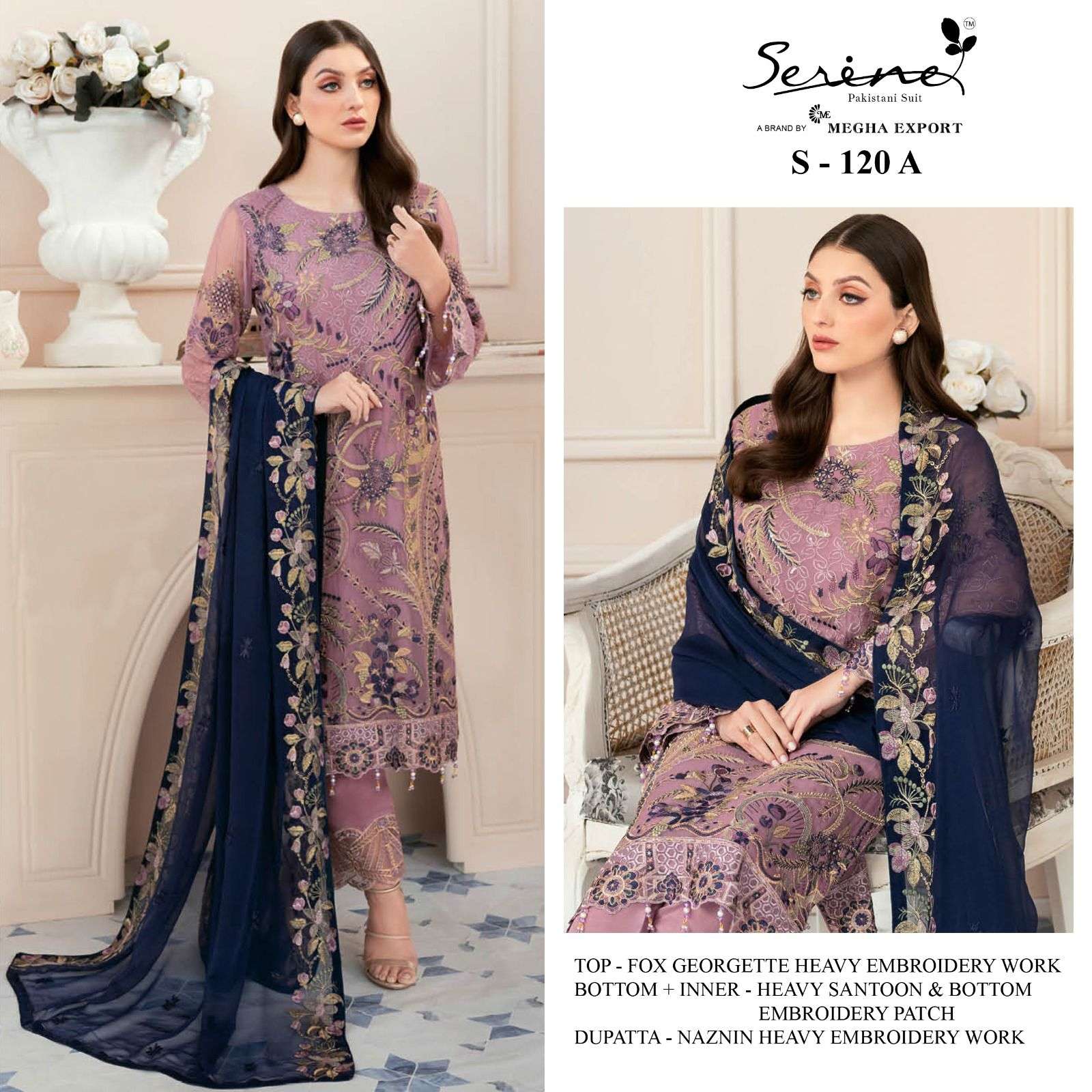 serine 120 series stylish look designer pakistani salwar suits catalogue wholesale price surat