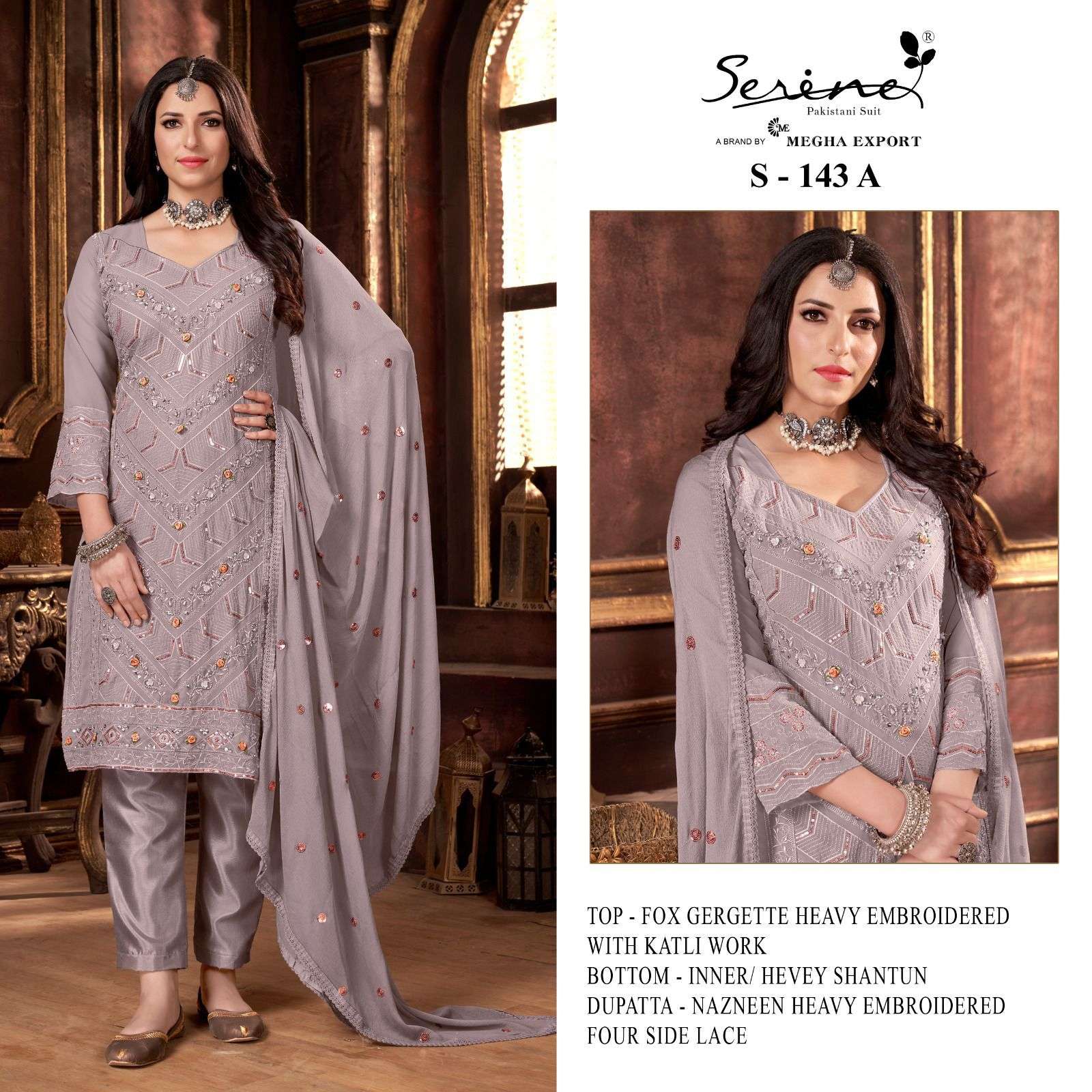 serine 143 new colour georgette embroidered wholesale pakistani salwar kameez surat