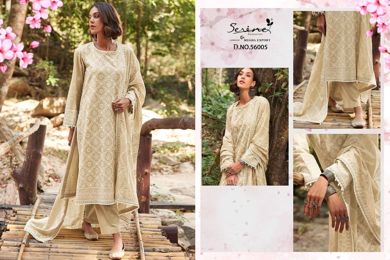 serine lawnkari 56001-56005 series exclusive party wear lawn cotton colection 