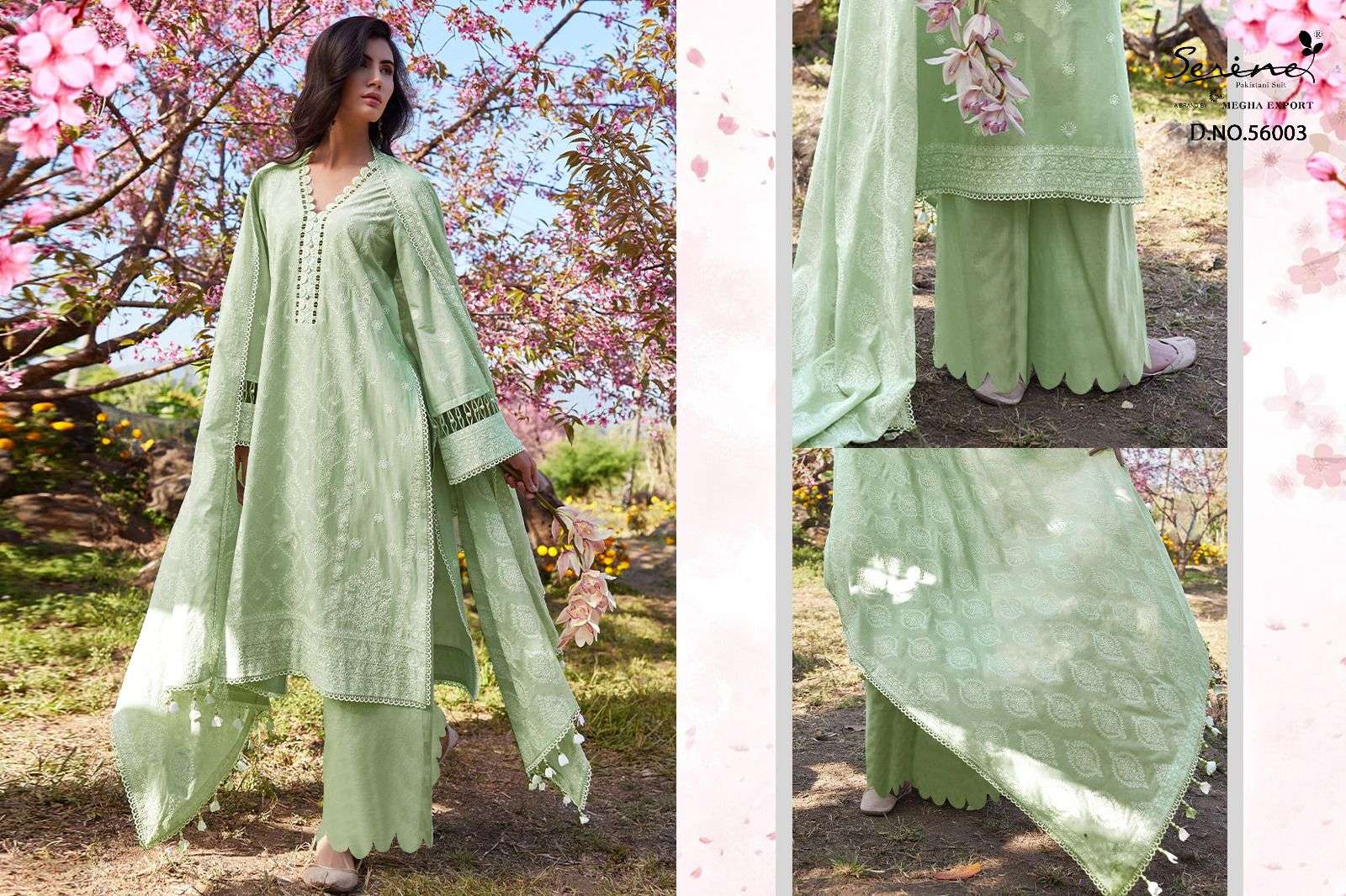 serine lawnkari 56001-56005 series lawn cotton embroidred original pakisatni concept suits online 