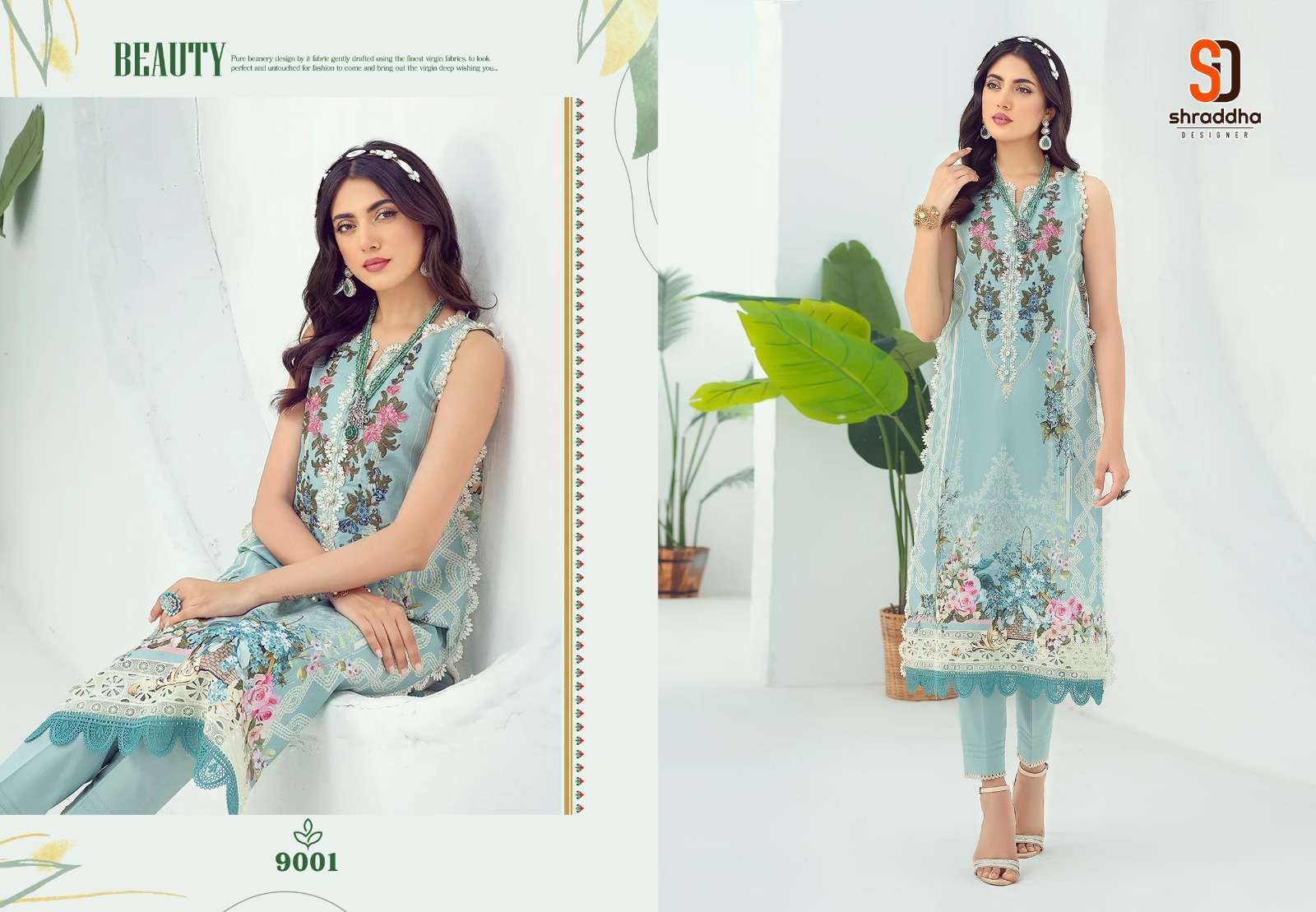 shraddha designer firdous vol-9 9001-9004 series unstitched designer pakistani salwar suits catalogue manufacturer surat