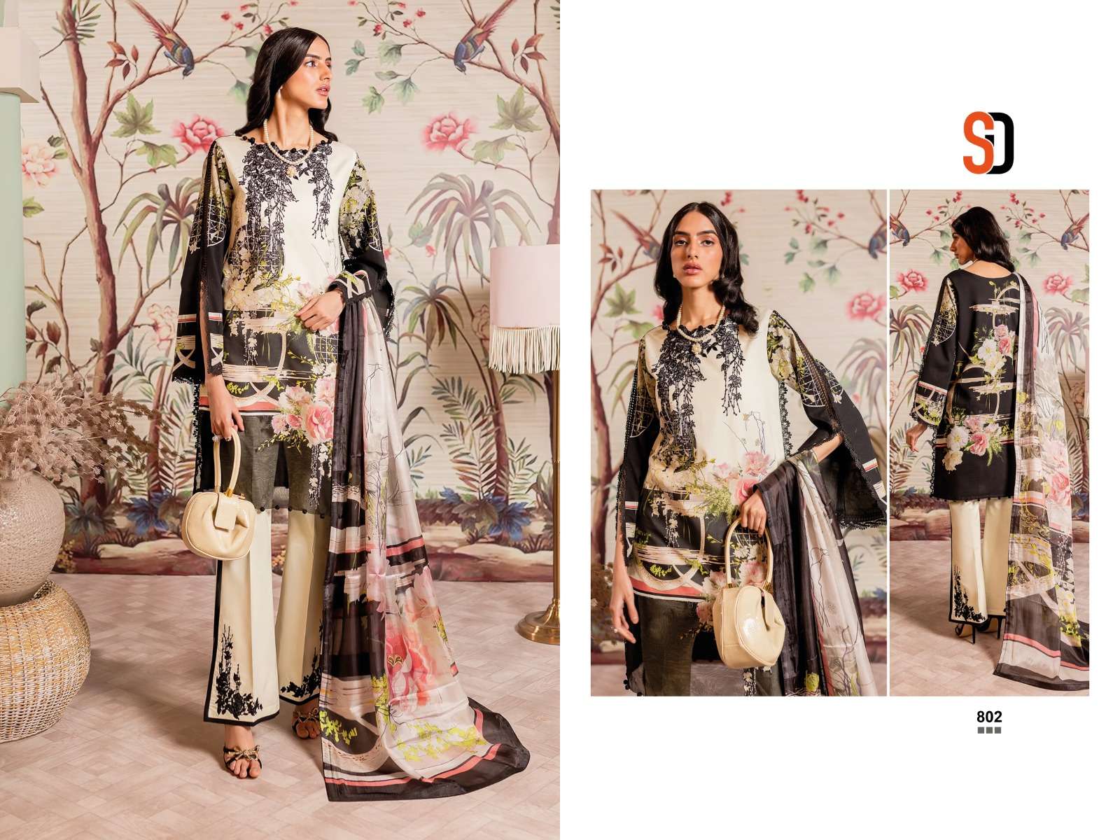 shraddha firdous vol 8 801-804 series pakisatani lawn cotton with cotton dupatta salwar kameez catalogue set to set 