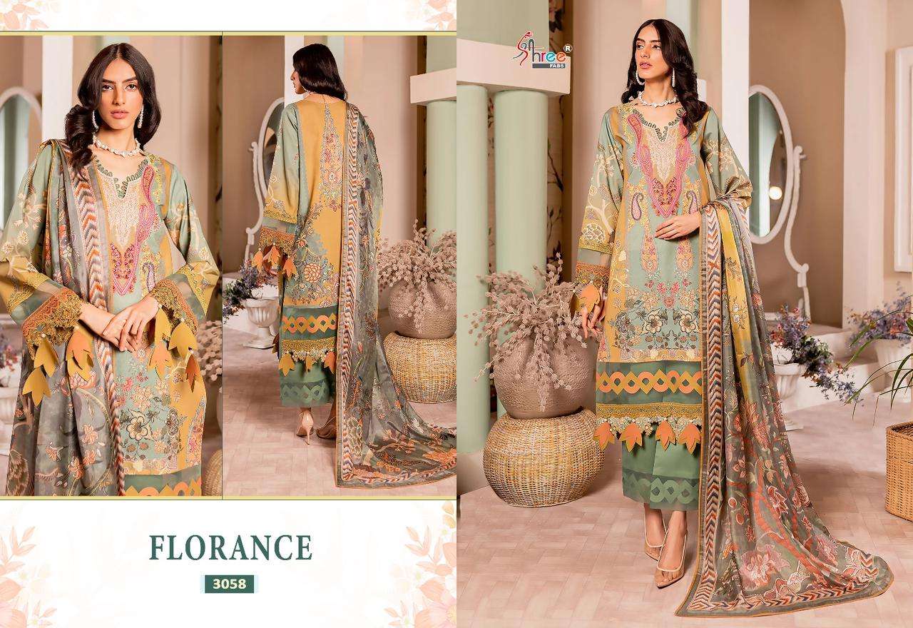 shree fabs florance 3055-3061 series pure cotton fancy pakistani salwar kameez surat