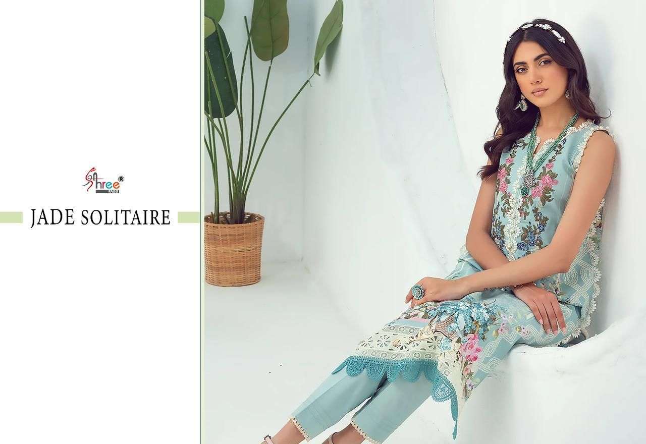 shree fabs jade solitaire 3077-3081 series fancy look designer pakistani salwar suits catalogue manufacturer surat 