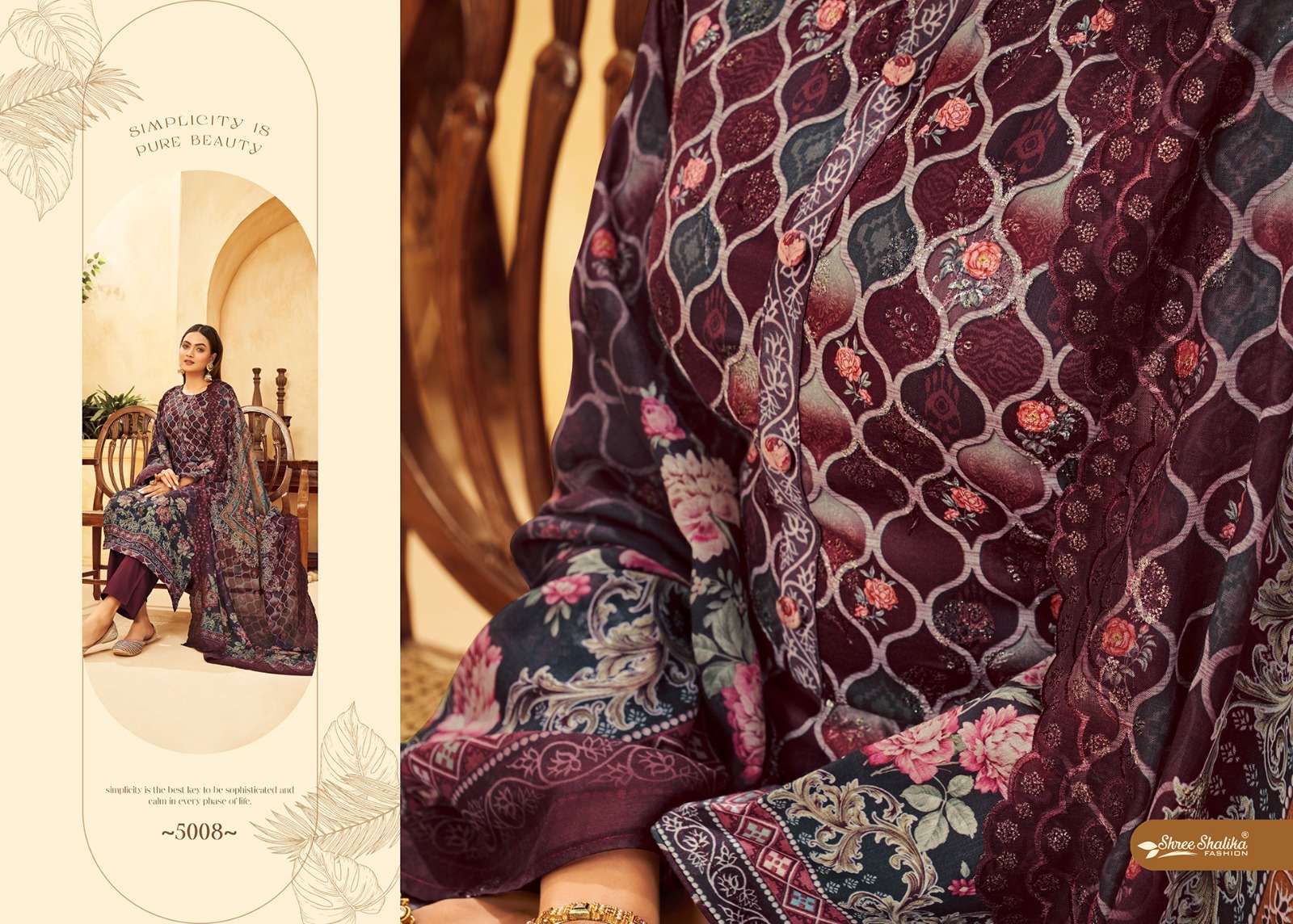 shree shalika fashion nagma vol-5 5001-5008 series trendy designer dress material catalogue online wholesaler surat 