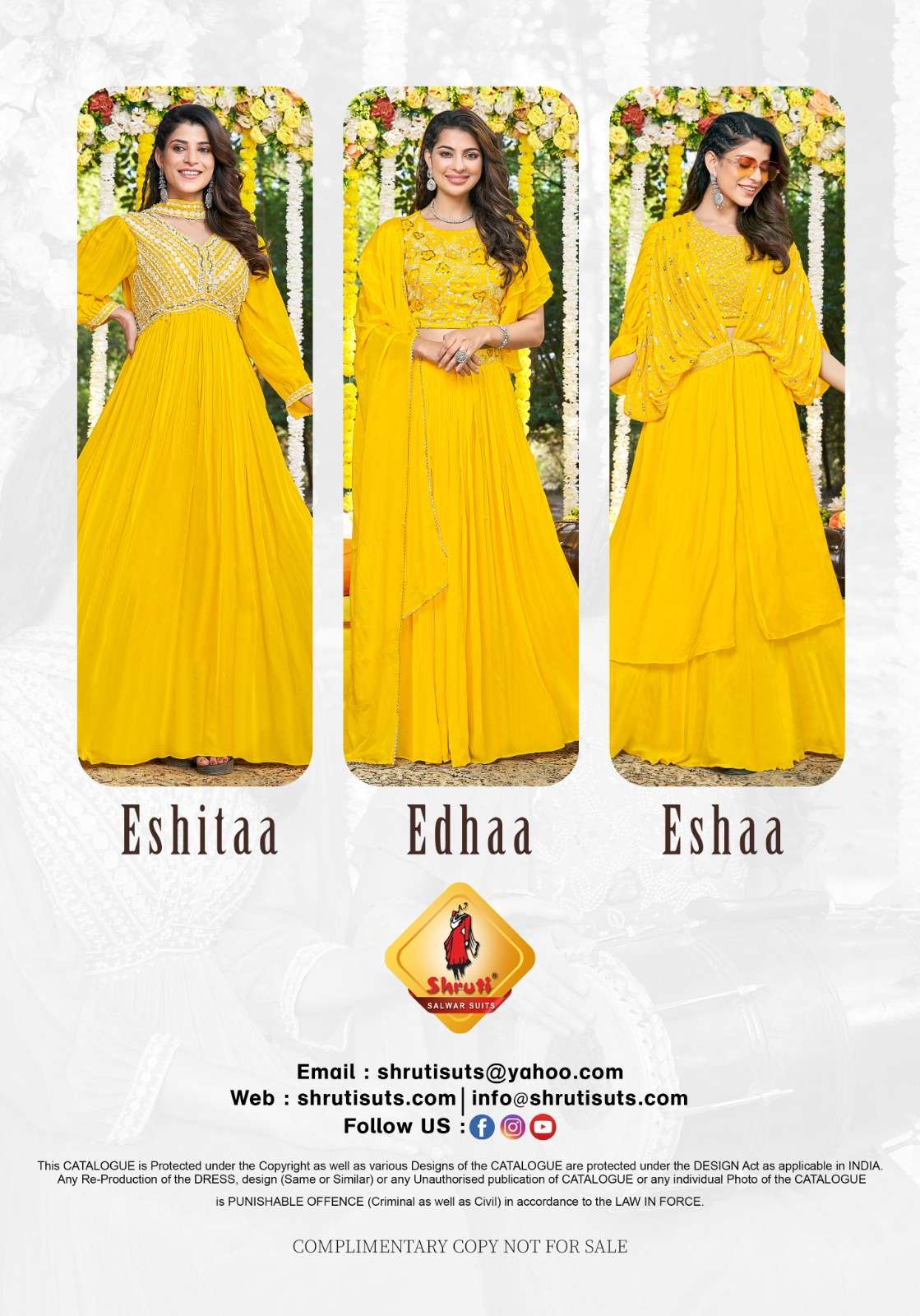 shruti haldi stylish designer haldi function special outfits latest catalogue collection wholesaler surat 