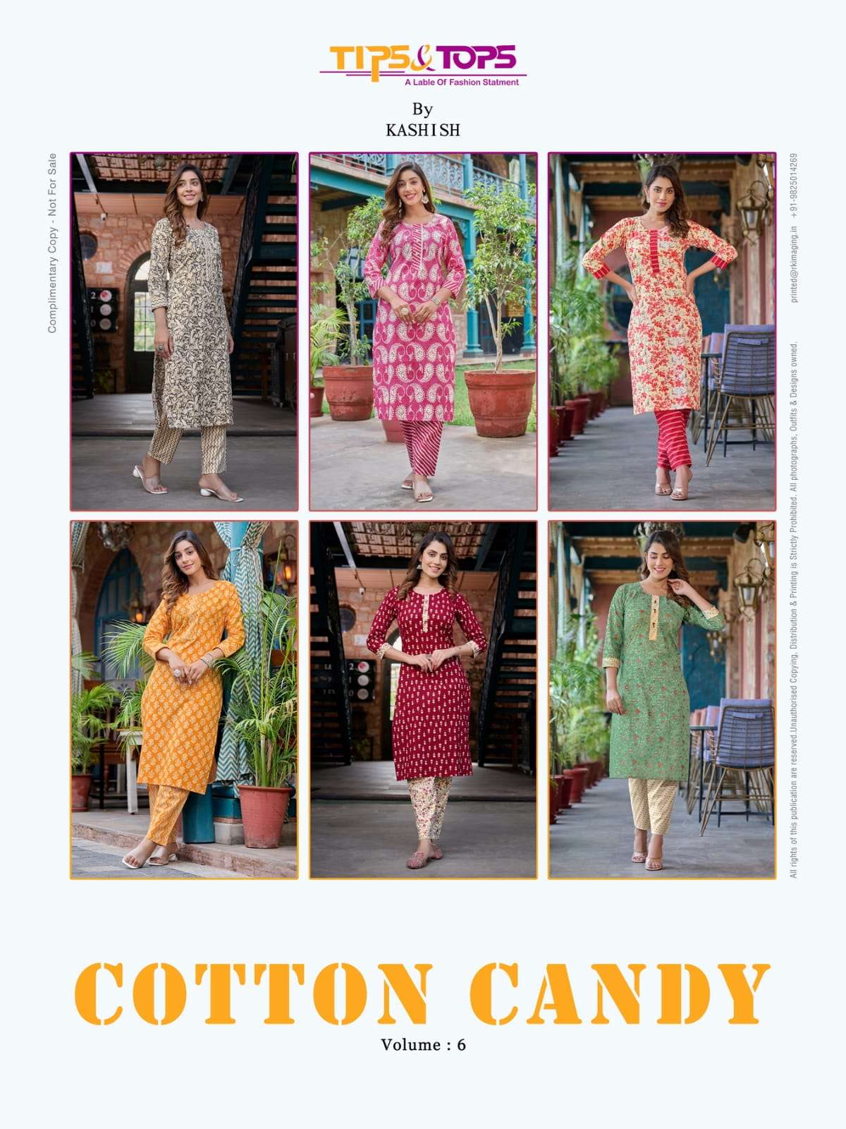 tips and tops cotton candy vol-6 summer special fancy kurtis with bottom catalogue collection 2023 