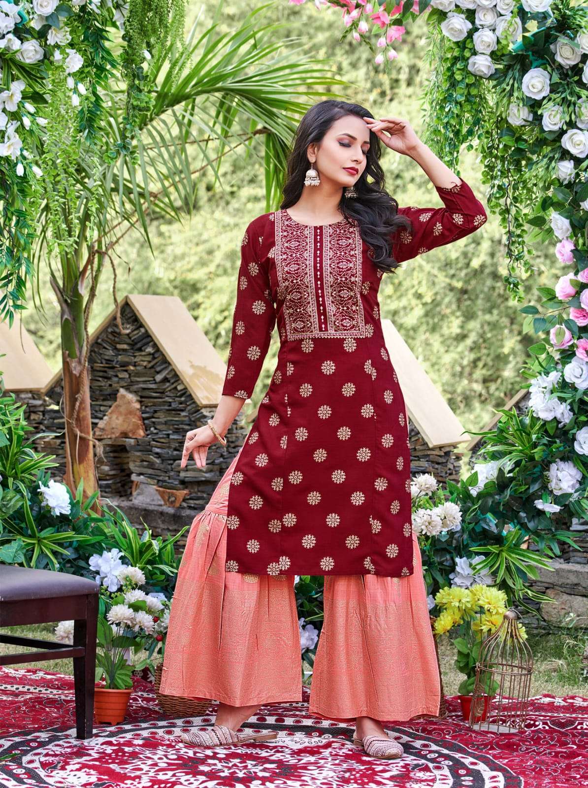 tips and tops olio vol-2 exclusive designer kurti with gharara set latest catalogue collection 2023