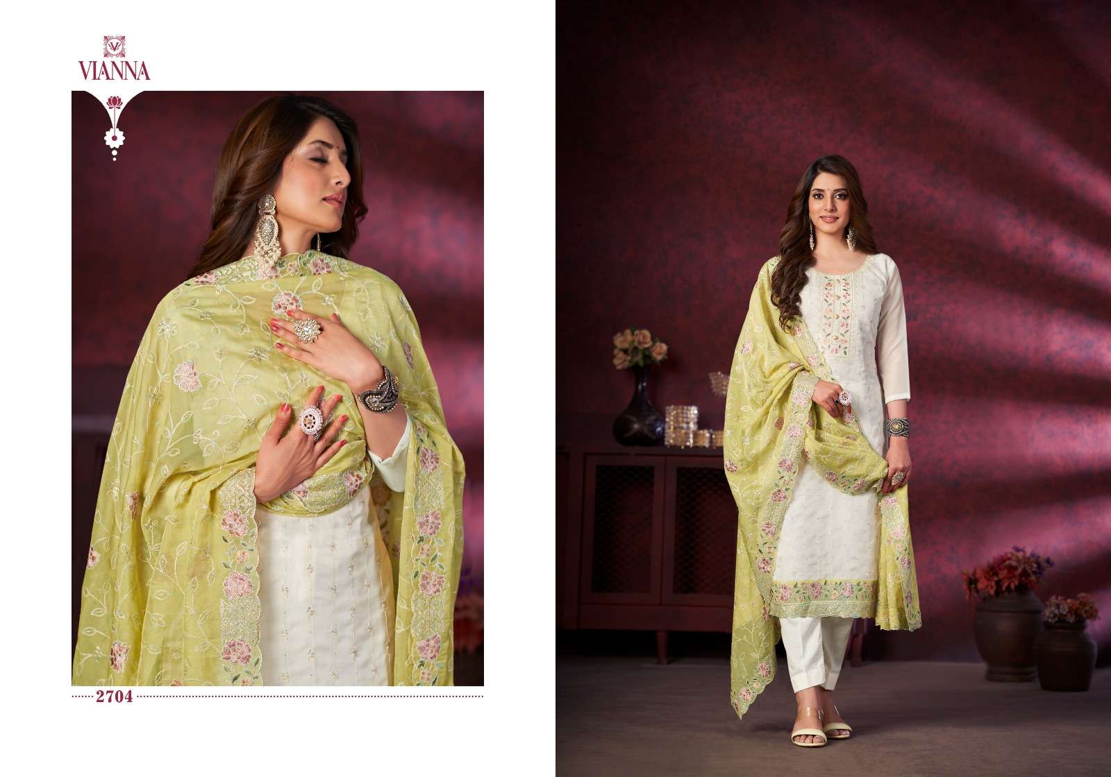 vianna white lotus vol-4 2701-2706 series trendy designer salwar suits latest catalogue collection 2023