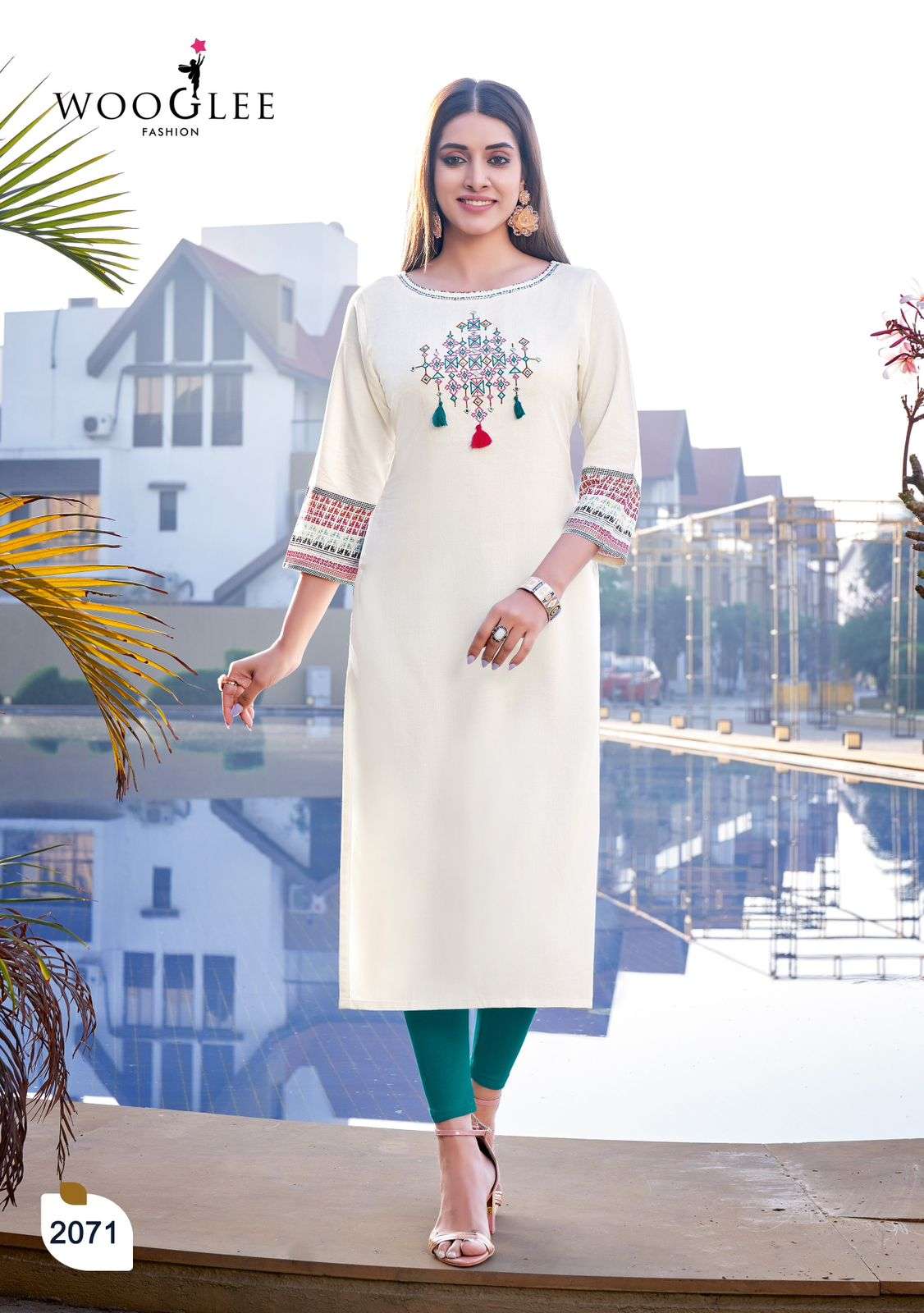 wooglee fashion barbella vol-10 2066-2071 series rayon designer kurtis wholesale supplier surat 