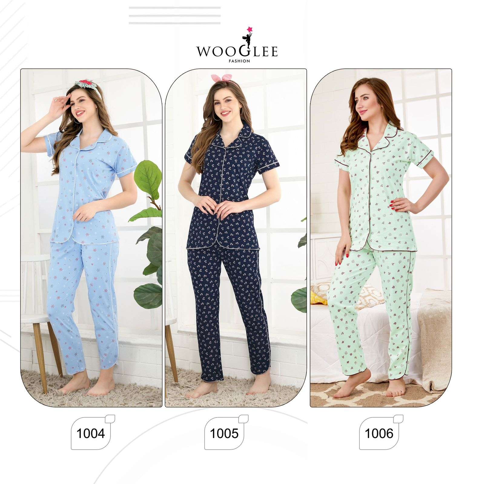 wooglee fashion night out vol-3 1001-1006 series fancy designer night wear dress latest catalogue surat