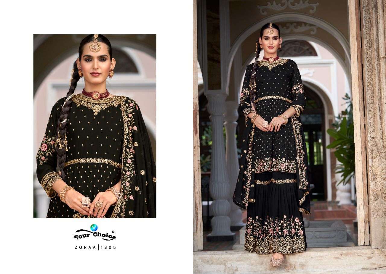 your choice by zaraa vol 13 1301-1306 series georgette designer party wear suits online 