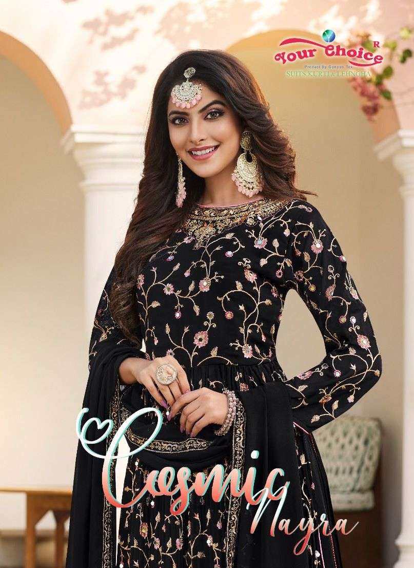 your choice cosmic nayra 1001-1006 series party wear designer salwar suits catalogue collection 2023