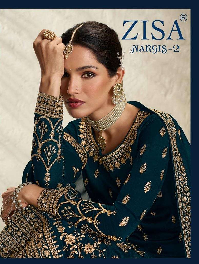 zisa nagris vol-2 14691-14696 series silk georgette designer party wear catalogue collection 2023