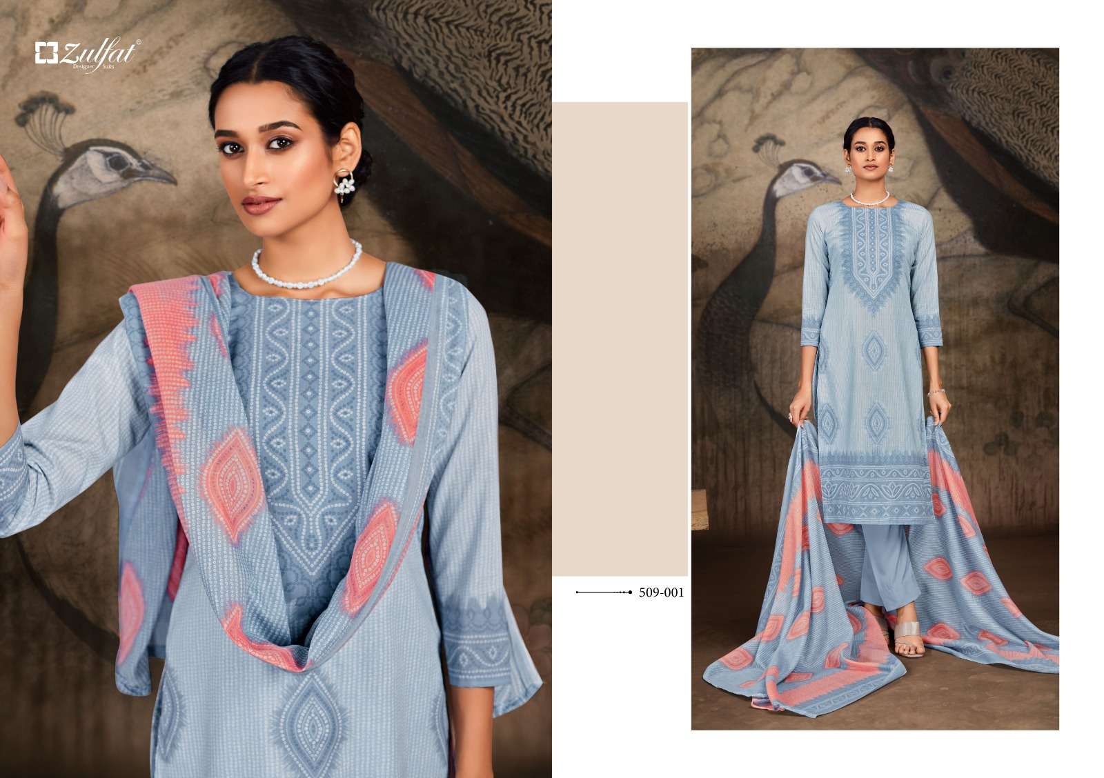 zulfat designer adeena pure cotton designer printed latest salwar kameez surat