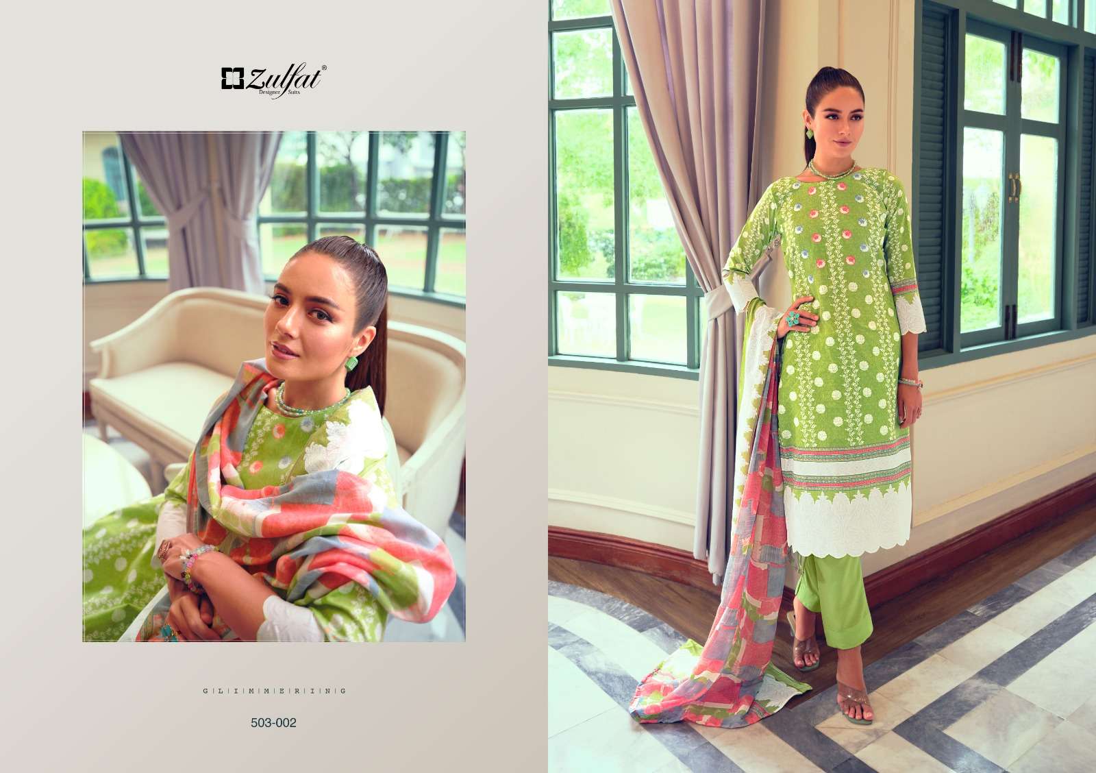 zulfat designer suits nasreen pure cotton designer salwar suits catalogue supplier surat