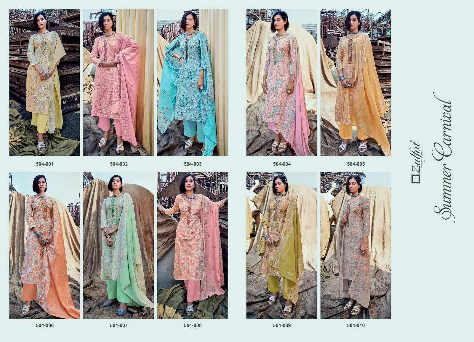 zulfat designer suits summer carnival pure cotton exclusive designer collection wholesale supplier surat