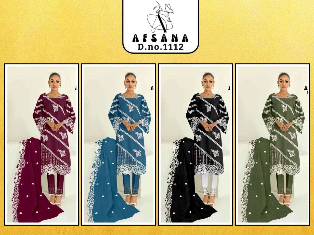 afsana 1112 series readymade designer pakistani salwar suits wholesaler surat