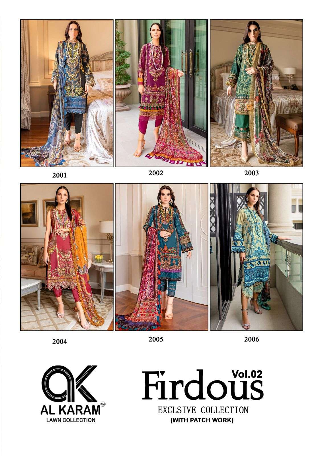 al karam firdous vol-2 2001-2006 series fancy designer pakistani salwar suits dress material catalogue surat