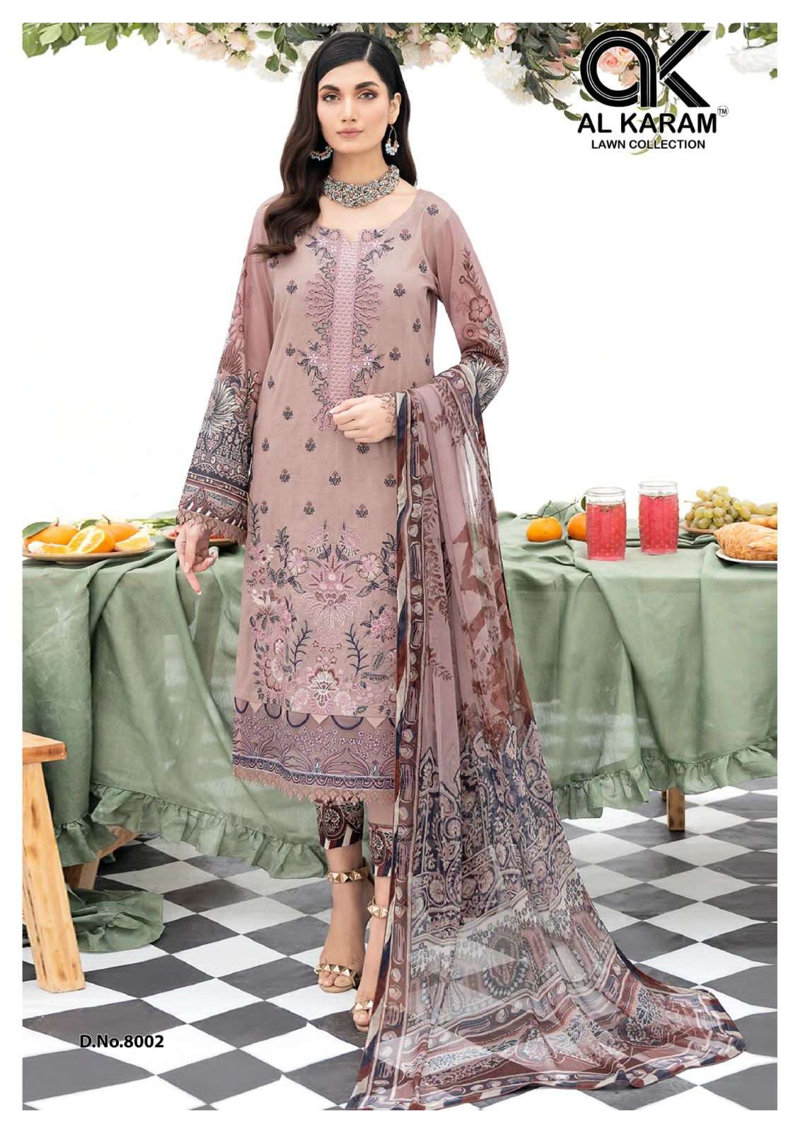 al karam kesariya vol-8 8001-8006 series fancy designer pakistani salwar kameez catalogue surat