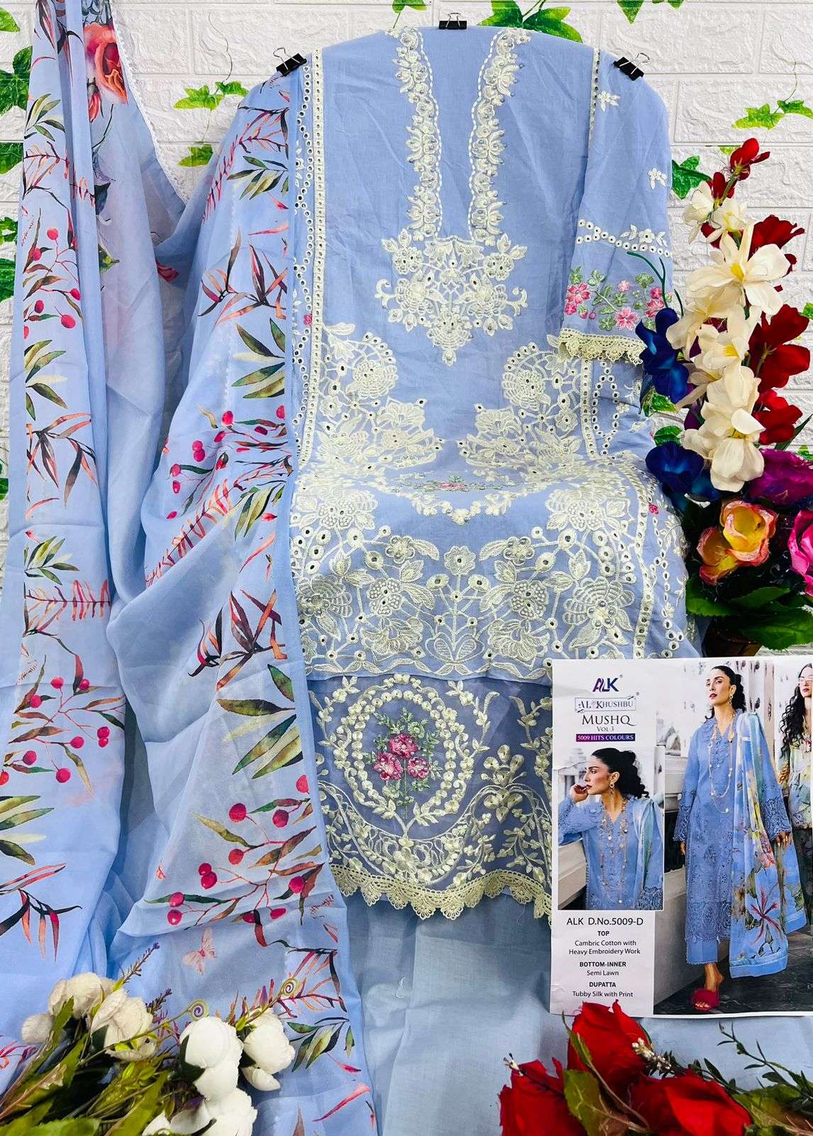 al khushbu mushq vol-3 5009 hit colours unstitched designer pakistani salwar suits manufacturer surat