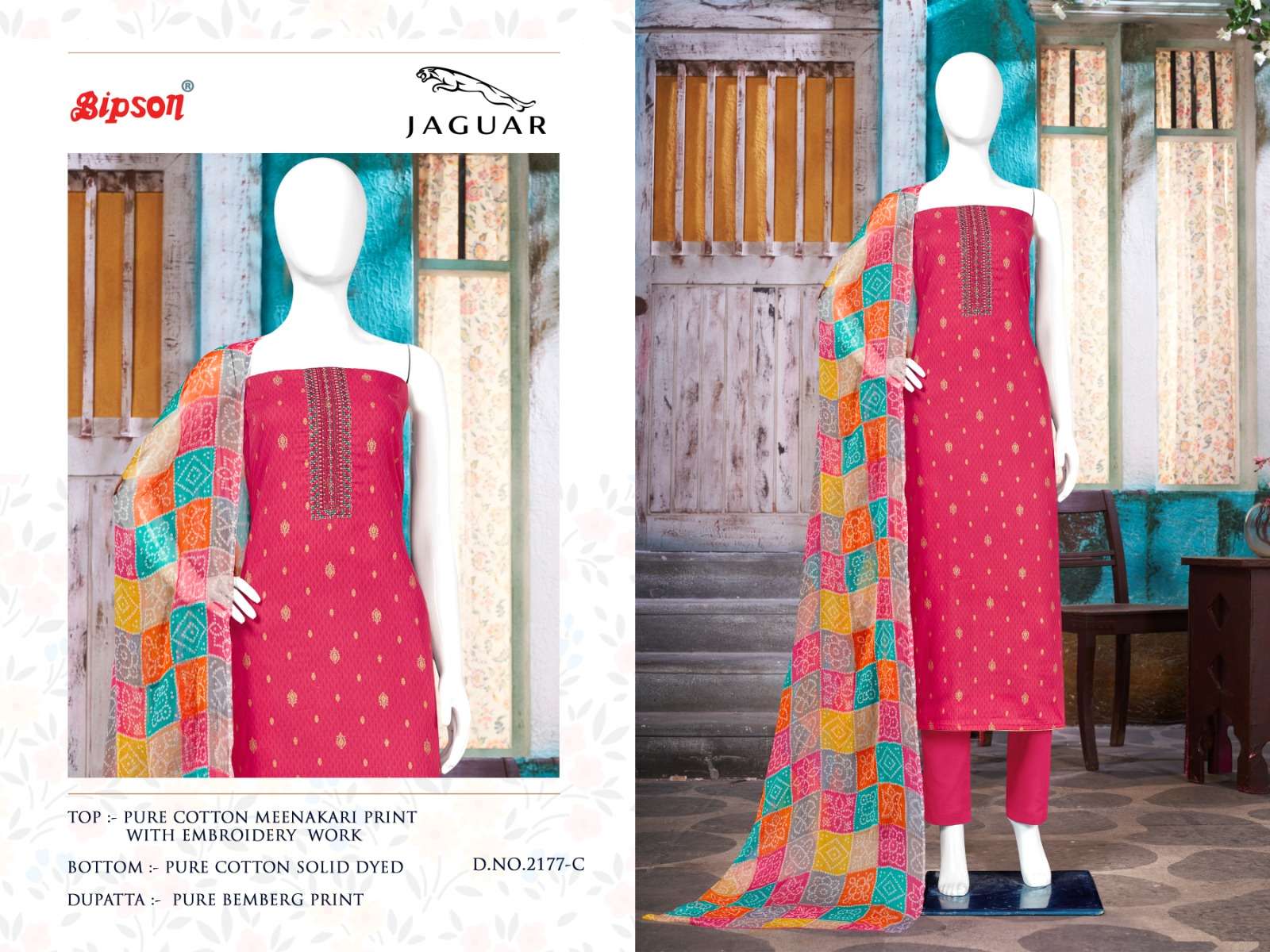 bipson prints jaguar 2177 series fancy designer dress material catalogue collection 2023