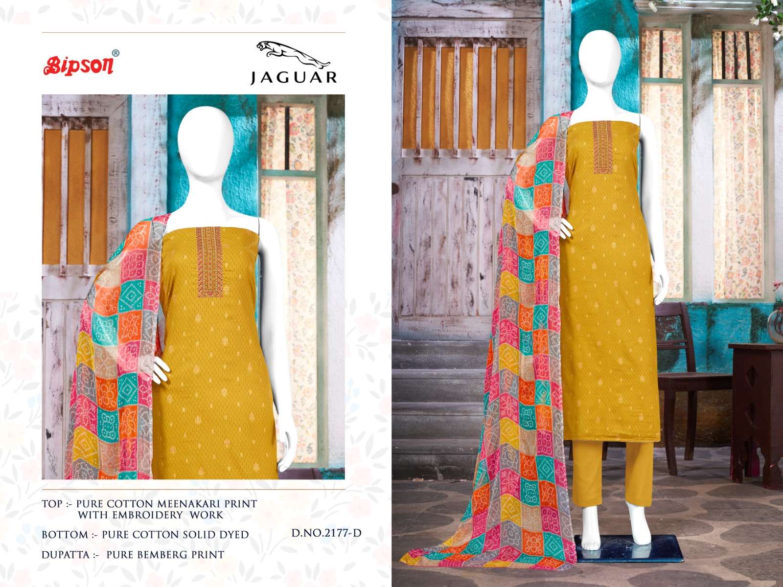 bipson prints jaguar 2177 series fancy designer dress material catalogue collection 2023