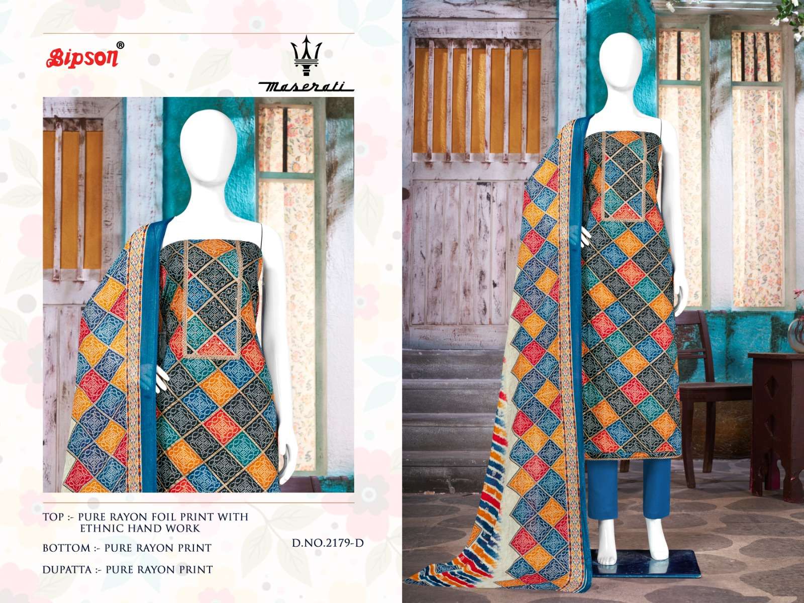 bipson prints maserati 2179 series rayon print designer salwar suits catalogue design 2023