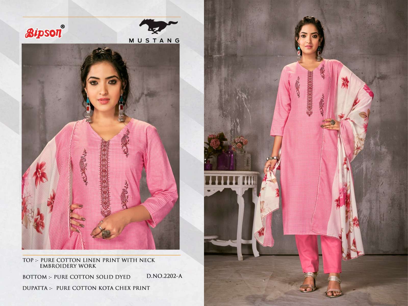 bipson prints mustang 2202 series trendy designer dress material catalogue collection 2023