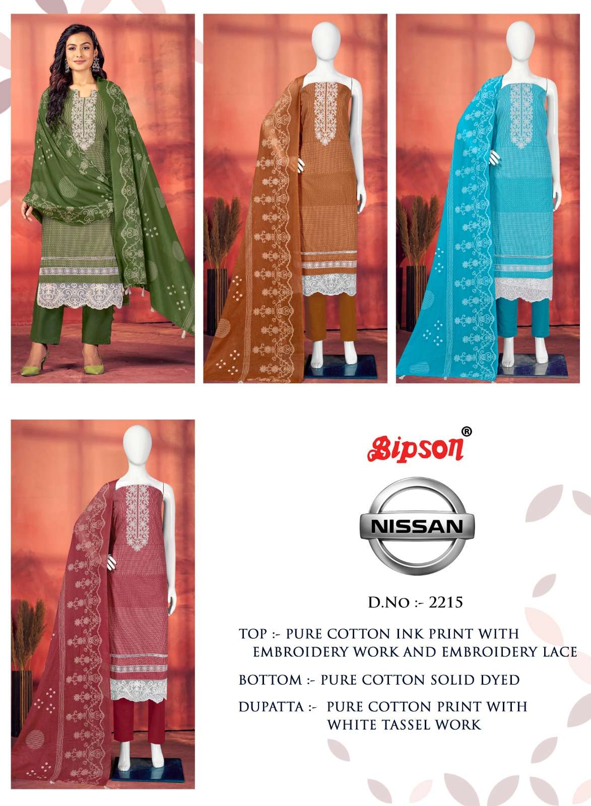 bipson prints nissan 2215 series trendy designer dress material catalogue online market surat