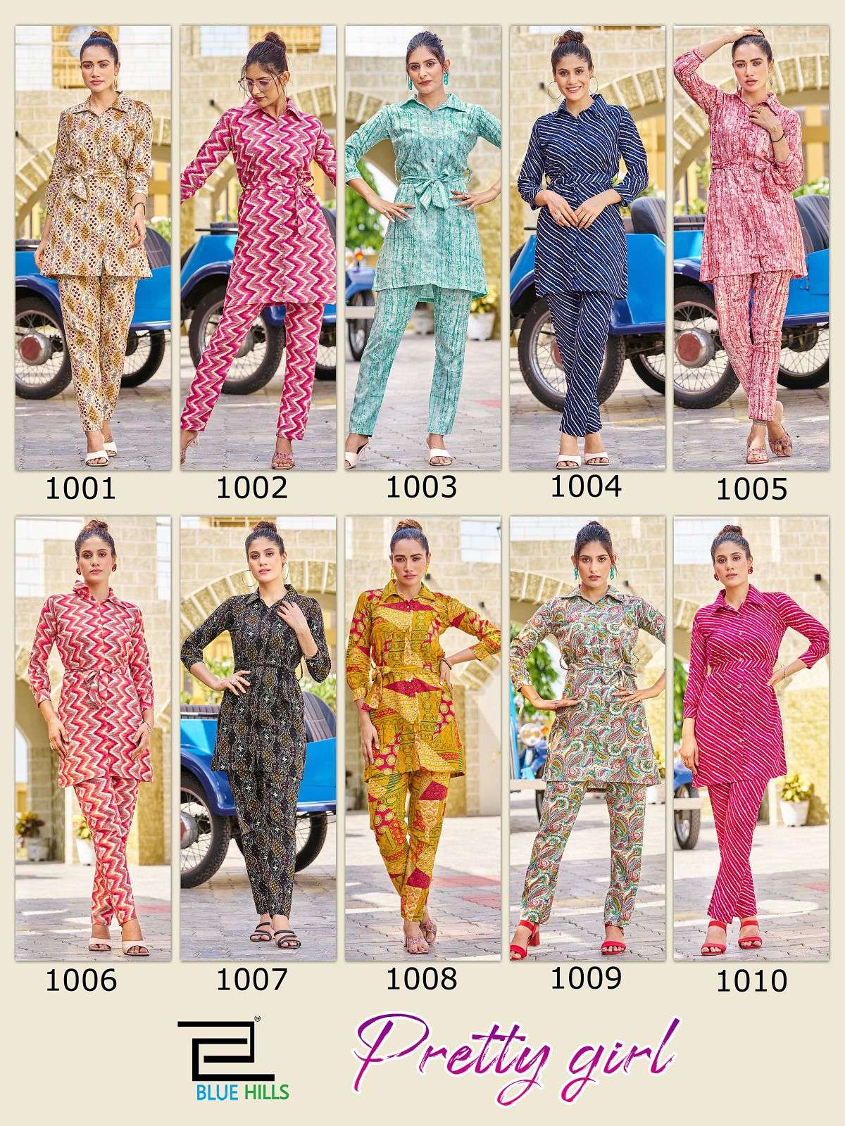 bluehills preety girl 1001-1010 series fancy look designer kurtis catalogue wholesale price surat