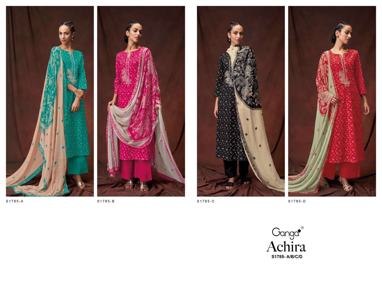 ganga achira 1785 series premium cotton designer salwar kameez catalogue online market surat