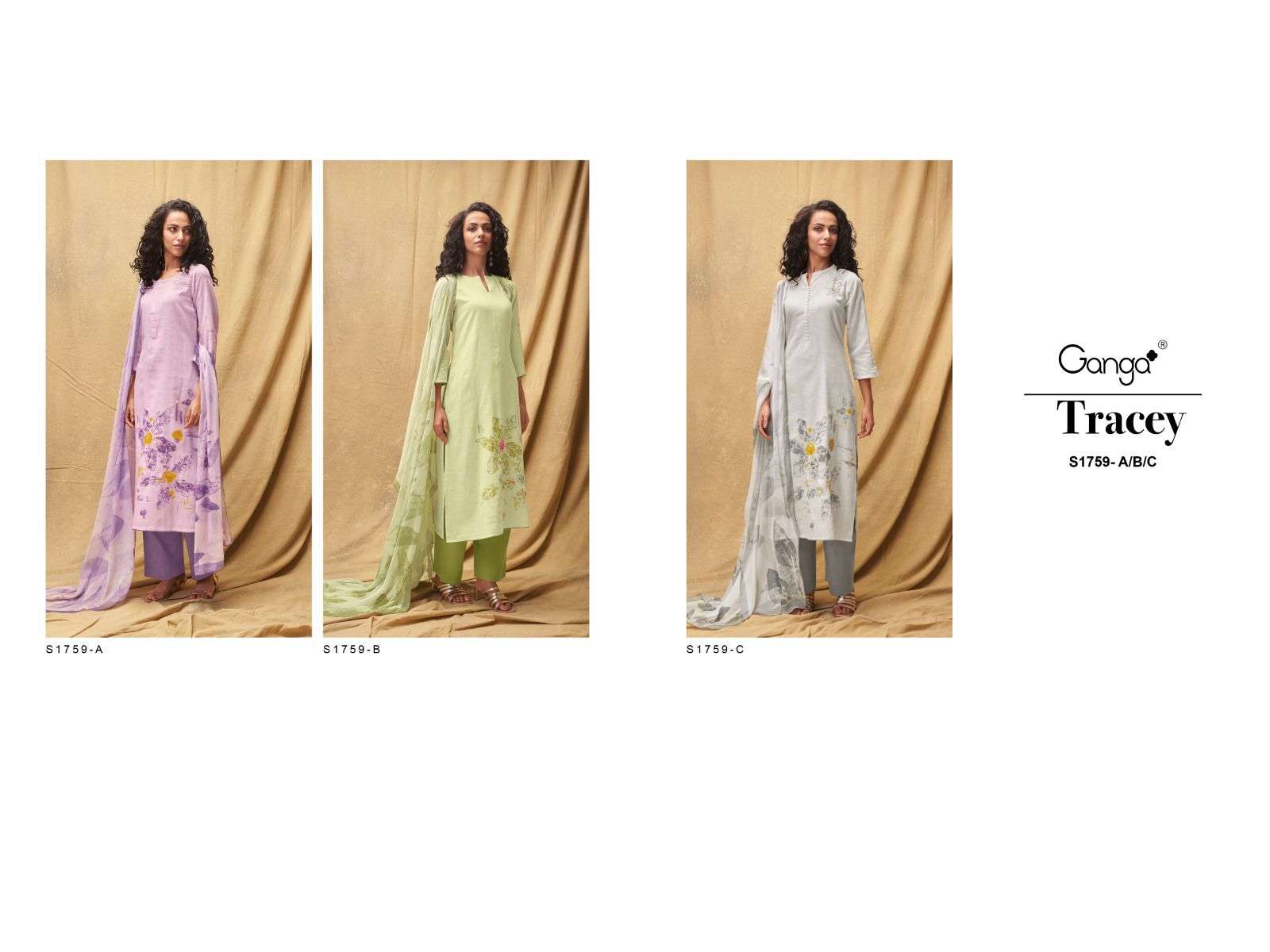 ganga tracey 1759 series exclusive designer salwar kameez catalogue wholesaler surat