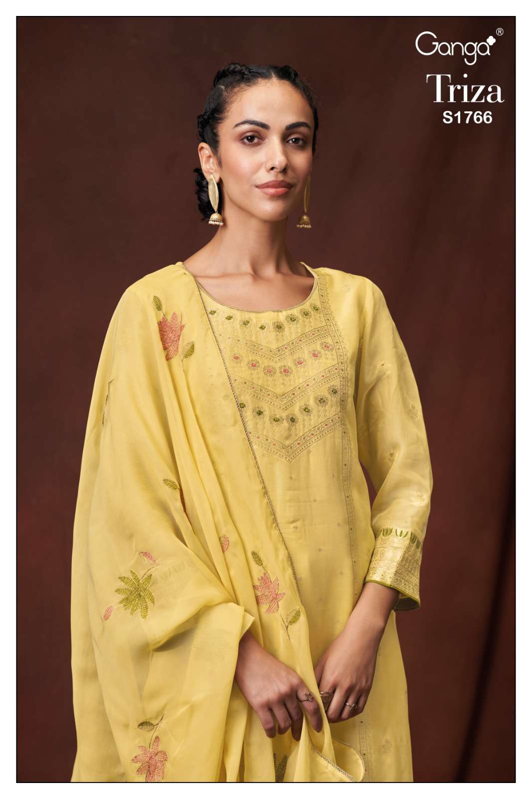 ganga triza 1766 series stylish look designer salwar kameez catalogue wholesaler surat