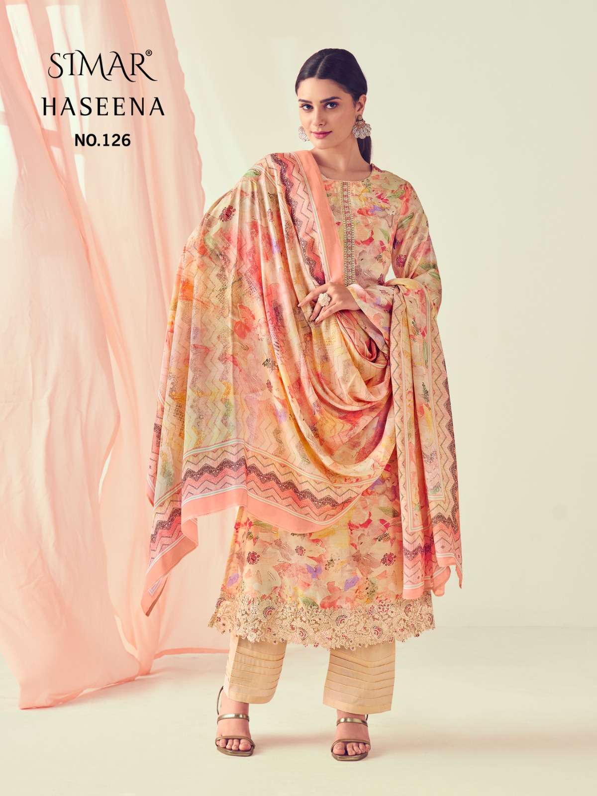 glossy haseena 126-130 series indian designer salwar kameez catalogue wholesale price surat