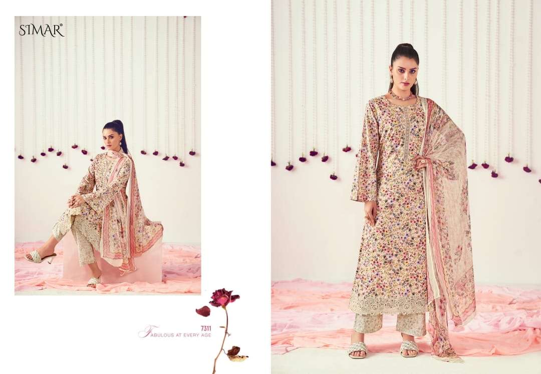 glossy hasrat 7308-7311 series unstitced designer salwar kameez catalogue online dealer surat