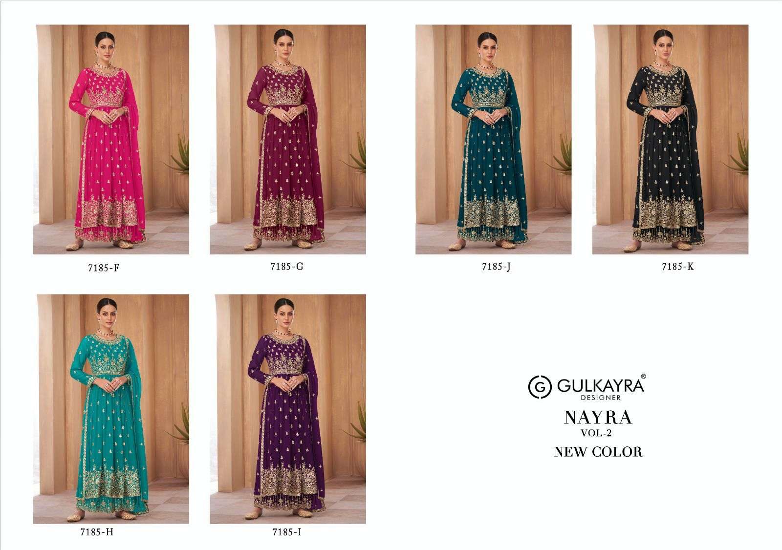 gulkayra designer nayra vol-2 new color 7185 series georgette designer salwar suits latest catalogue surat