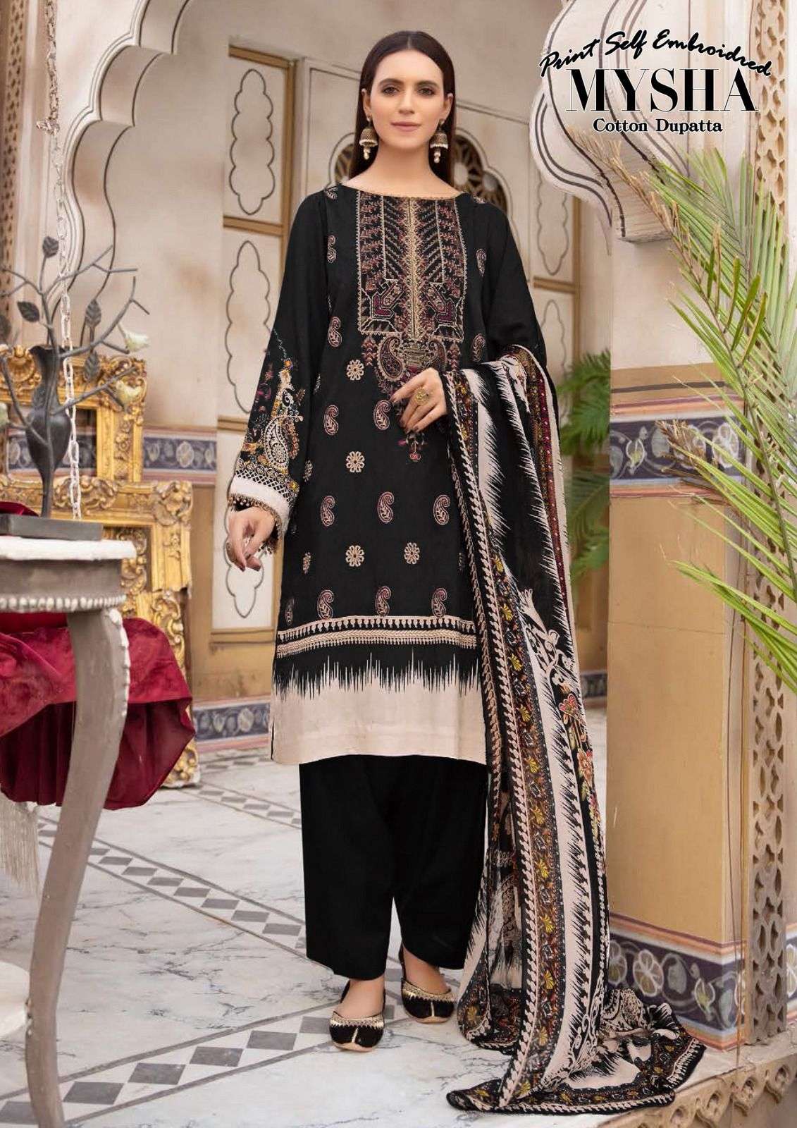 gull aahmed mysha vol-3 3001-3006 series latest designer salwar suits catalogue wholesaler surat