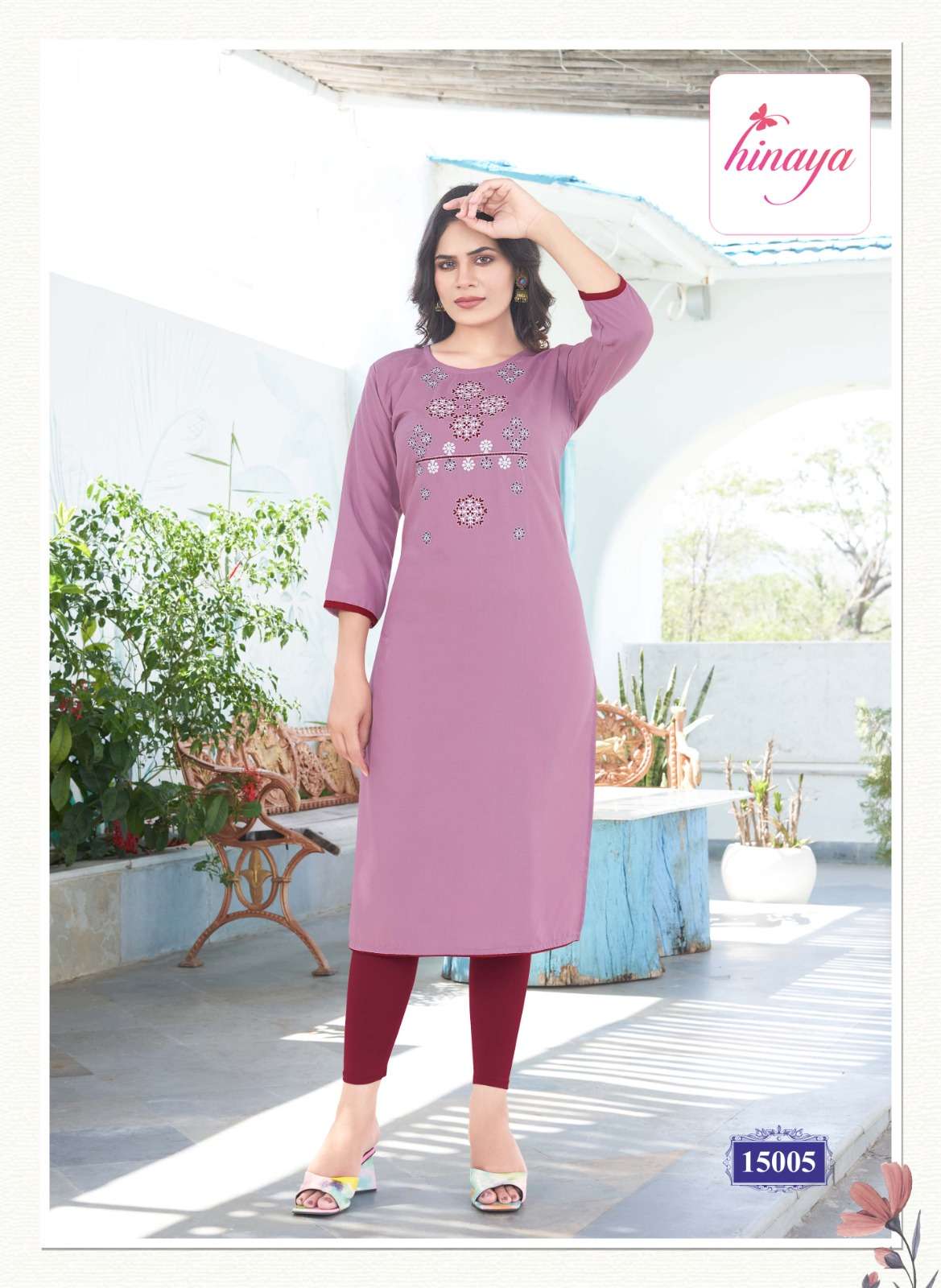 hinaya kareena vol-15 15001-15008 series fancy designer kurtis catalogue collection 2023