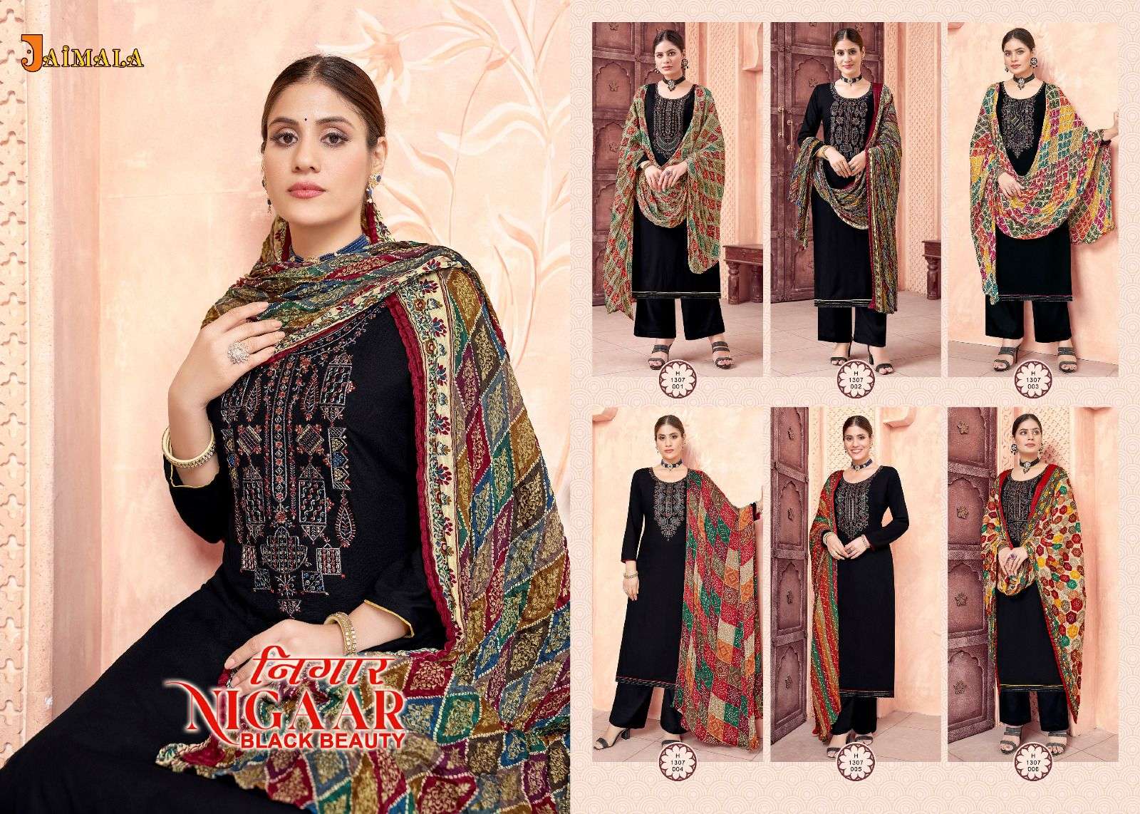 jaimala nigaar black beauty trendy designer salwar kameez catalogue catalogue wholesale price surat