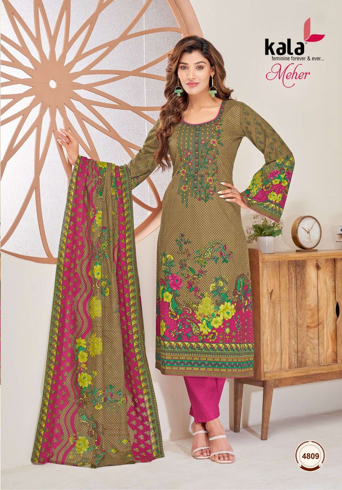 kala fashion meher vol-9 4801-4812 series pure cotton designer salwar suits wholesale price surat
