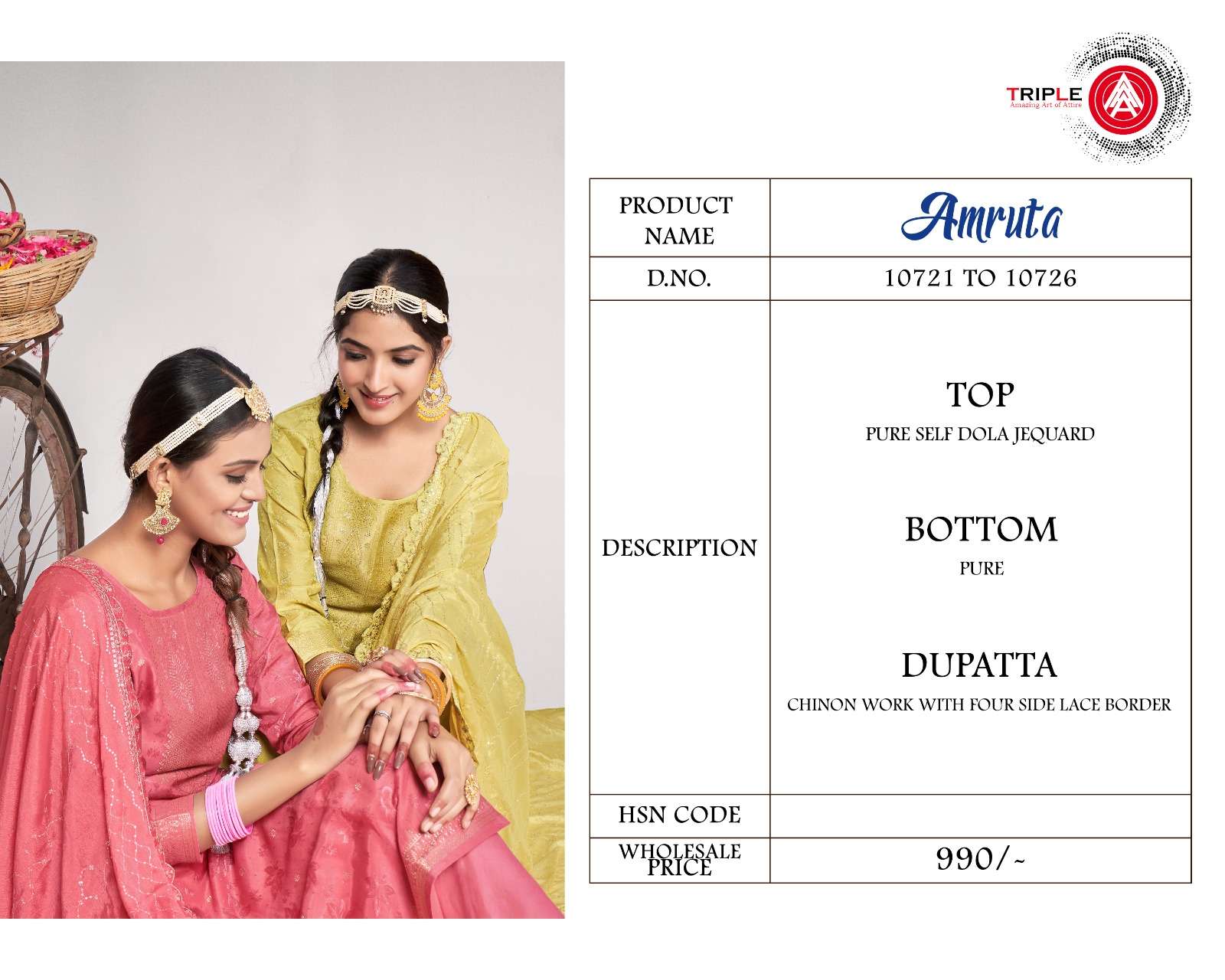 kalarang amruta 10721-10726 series stylish designer salwar suits catalogue online price surat