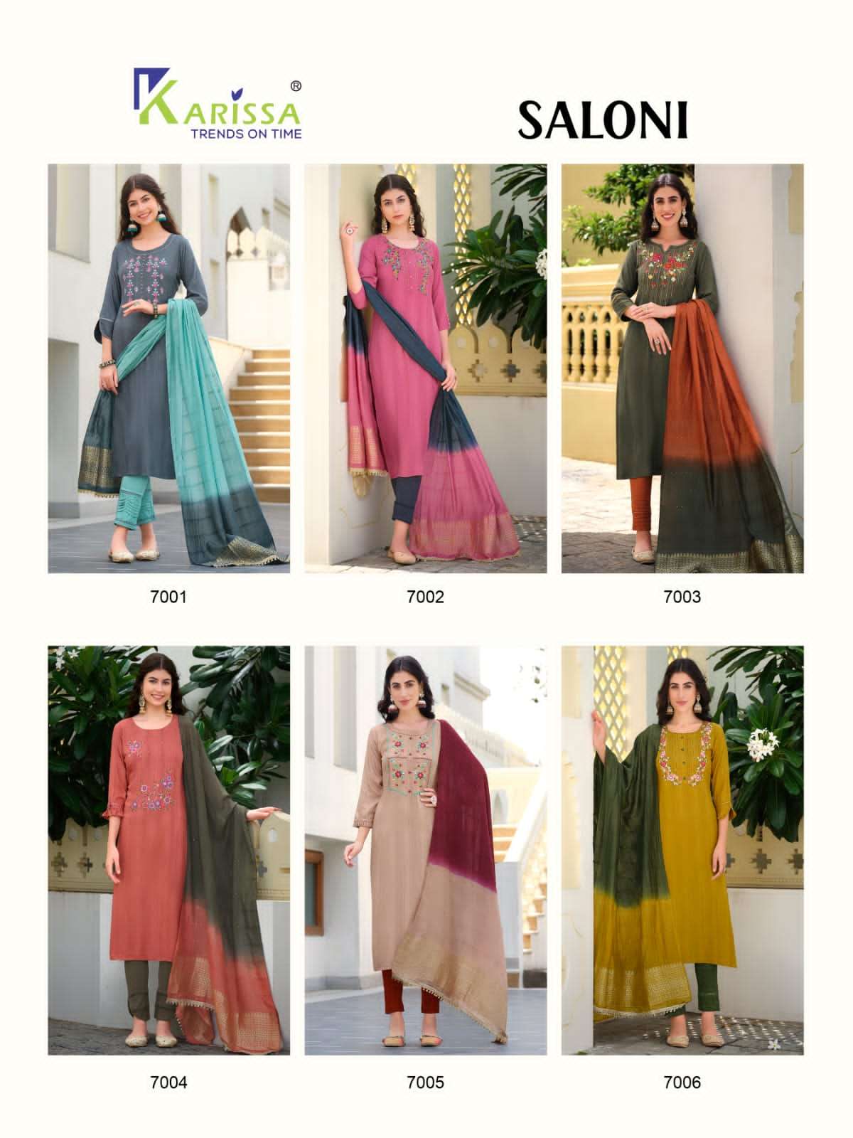 karissa trends saloni 7001-7006 series trendy designer kurtis catalogue wholesale price surat