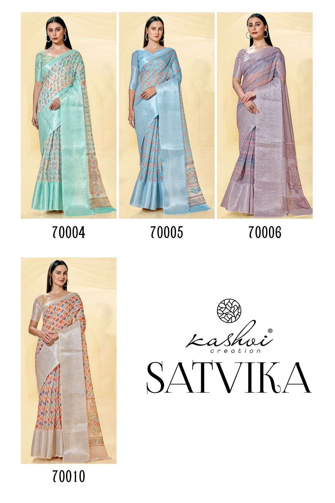kashvi creation satvika 70001-70010 series stylish designer saree catalogue online supplier surat