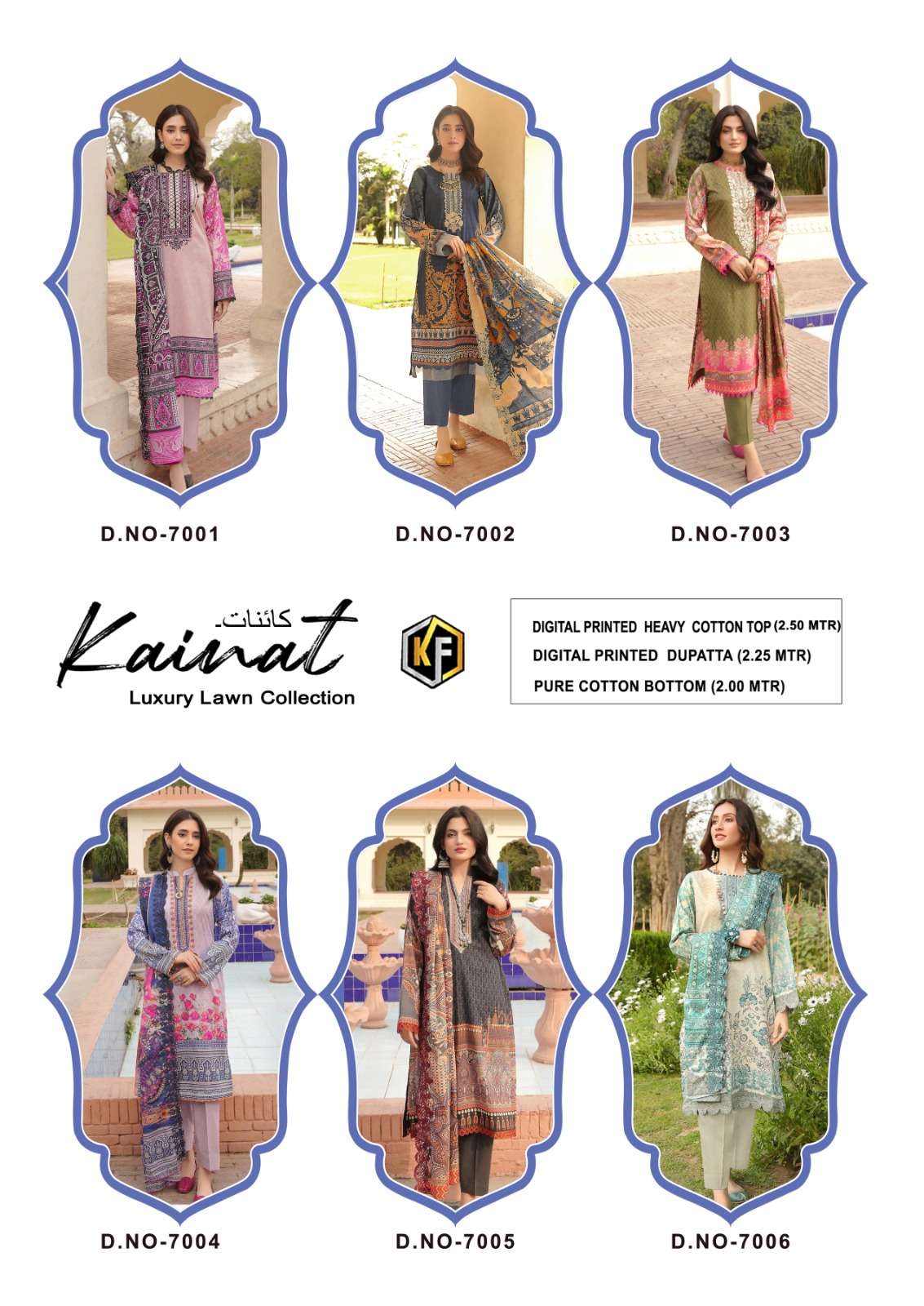 keval fab kainat vol-7 7001-7006 series unstitched designer salwar kameez new catalogue surat 
