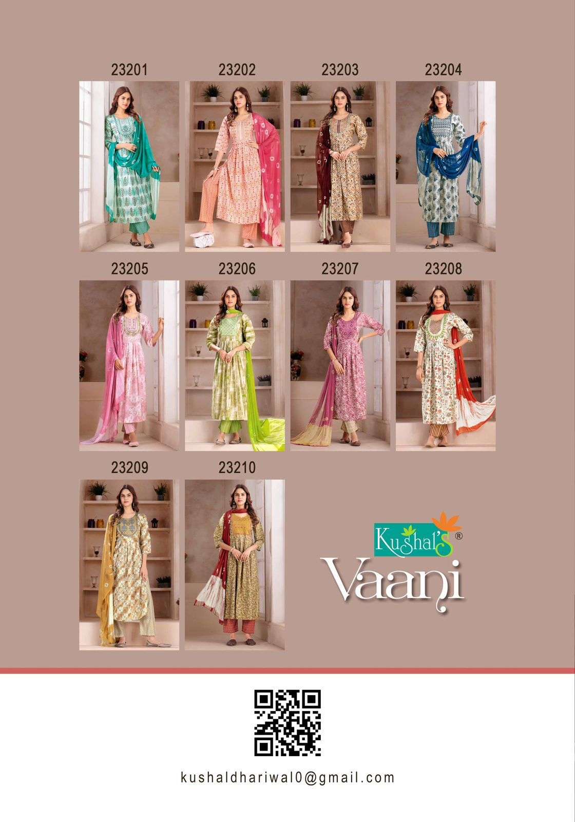 kushals vaani 23201-23210 series stylish designer kurtis catalogue online supplier surat