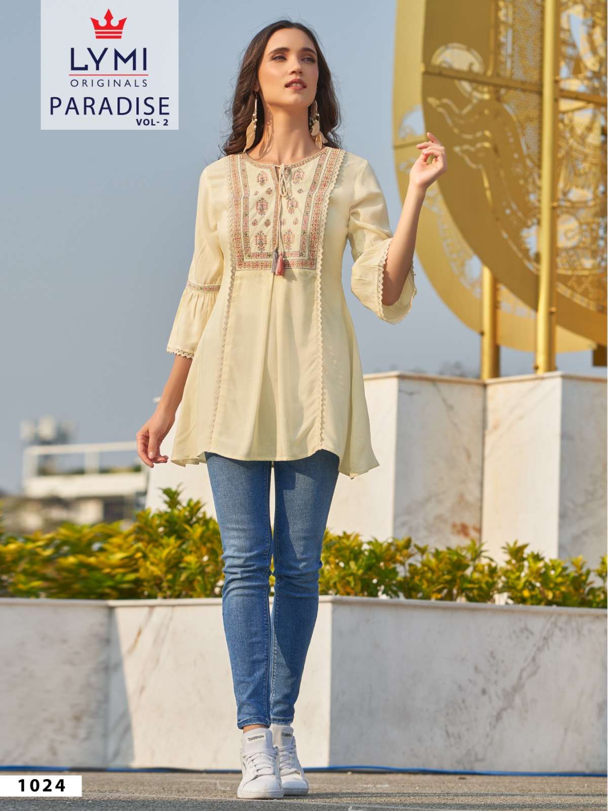 lymi paradise vol-2 1021-1026 series fancy designer shorts tops catalogue online market surat