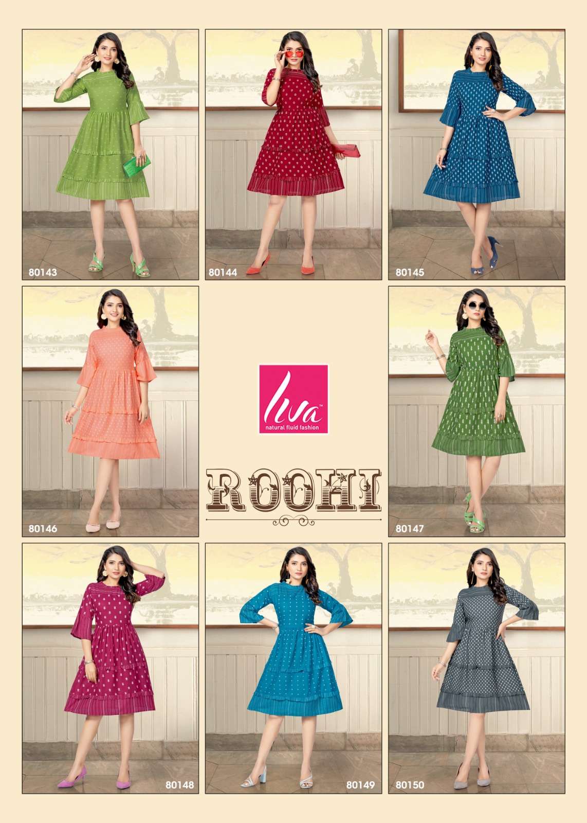 mayra roohi 143-150 series fancy look designer kurtis catalogue online price surat