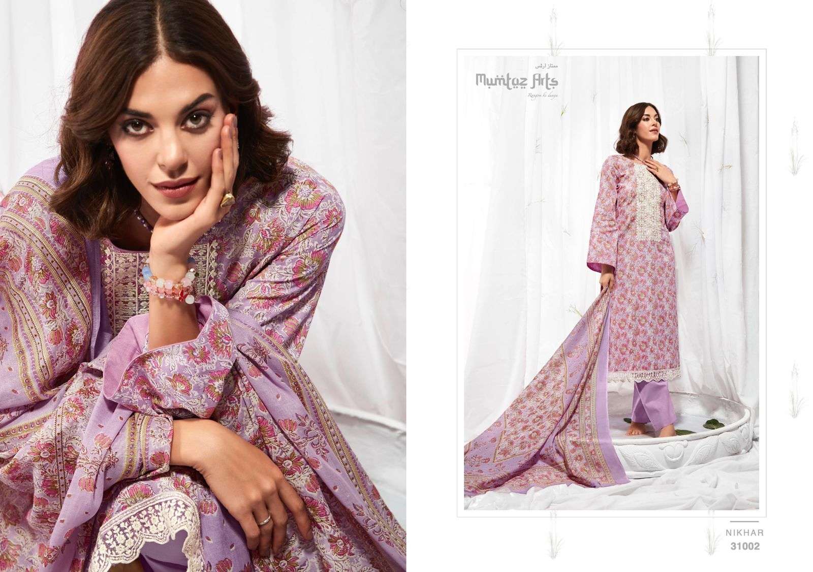 mumtaz arts nikhar 31001-31008 series fancy designer salwar kameez catalogue online dealer surat