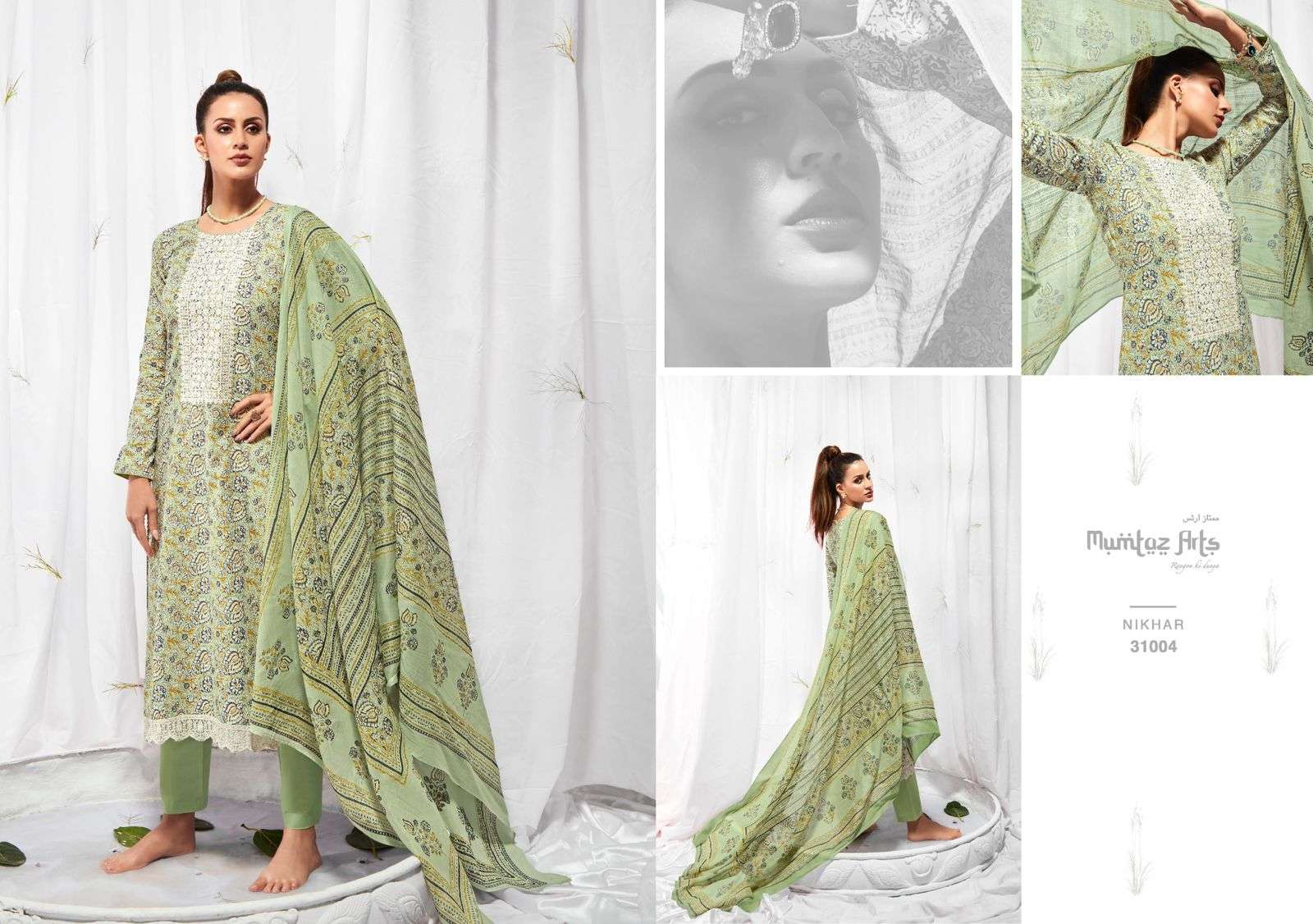 mumtaz arts nikhar 31001-31008 series fancy designer salwar kameez catalogue online dealer surat